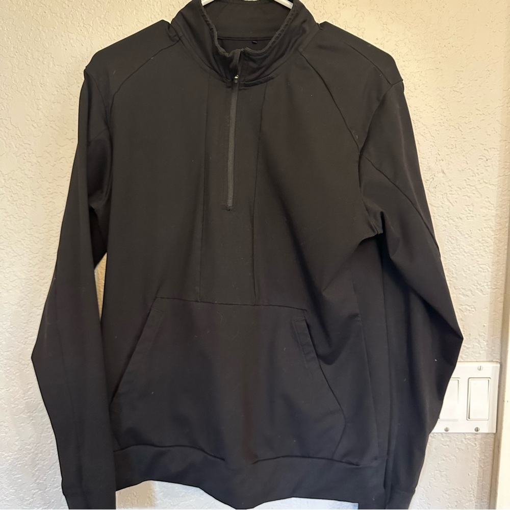 Alphalete Women’s Black Jacket Pouch Pocket 3/4 Zip Size L